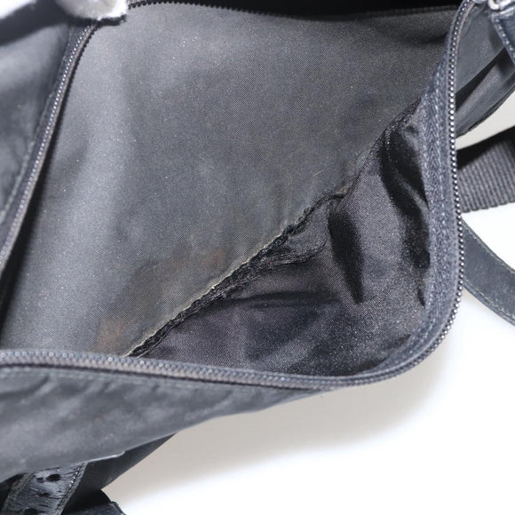 PRADA Shoulder Bag Nylon Black Silver Auth 175736