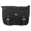 PRADA Shoulder Bag Nylon Black Silver Auth 175736-13