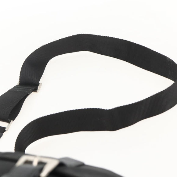 PRADA Shoulder Bag Nylon Black Silver Auth 175736