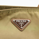 PRADA Shoulder Bag Nylon Khaki Silver Auth 175738-17