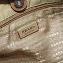 PRADA Shoulder Bag Nylon Khaki Silver Auth 175738-18