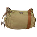 PRADA Shoulder Bag Nylon Khaki Silver Auth 175738-1