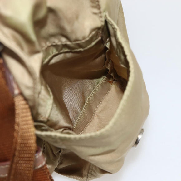 PRADA Shoulder Bag Nylon Khaki Silver Auth 175738
