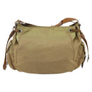PRADA Shoulder Bag Nylon Khaki Silver Auth 175738-2