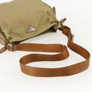 PRADA Shoulder Bag Nylon Khaki Silver Auth 175738-7