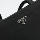 PRADA Tote Bag Nylon Black Silver Auth 175739-17