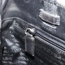 PRADA Tote Bag Nylon Black Silver Auth 175739-21