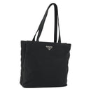 PRADA Tote Bag Nylon Black Silver Auth 175739-1