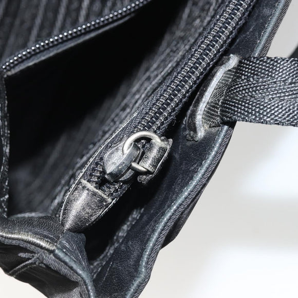 PRADA Tote Bag Nylon Black Silver Auth 175739