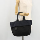 PRADA Hand Bag Nylon Black Silver Auth 175740-24