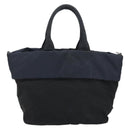 PRADA Hand Bag Nylon Black Silver Auth 175740-2