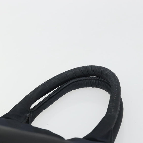 PRADA Hand Bag Nylon Black Silver Auth 175740