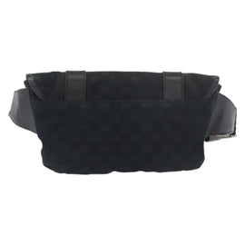GUCCI GG Canvas Waist bag Black Silver 145851 Auth 175742 - 0