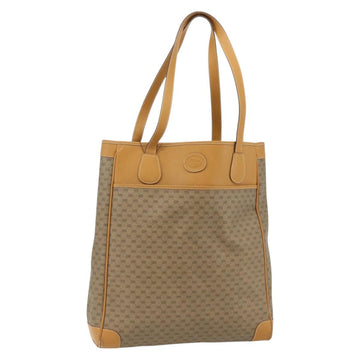 GUCCI Micro GG Supreme Tote Bag PVC Beige Gold Auth 175743