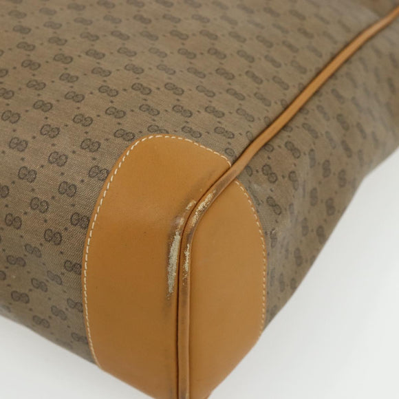 GUCCI Micro GG Supreme Tote Bag PVC Beige Gold Auth 175743