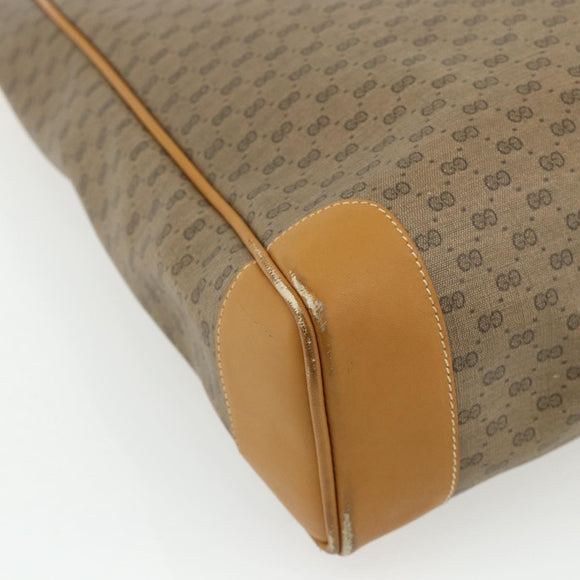 GUCCI Micro GG Supreme Tote Bag PVC Beige Gold Auth 175743