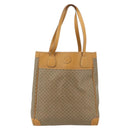 GUCCI Micro GG Supreme Tote Bag PVC Beige Gold Auth 175743-13