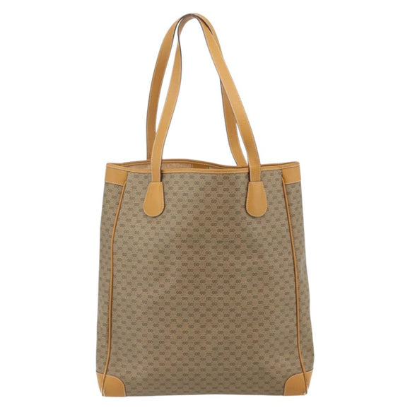 GUCCI Micro GG Supreme Tote Bag PVC Beige Gold Auth 175743
