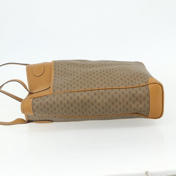 GUCCI Micro GG Supreme Tote Bag PVC Beige Gold Auth 175743