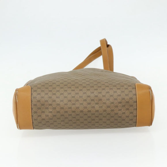 GUCCI Micro GG Supreme Tote Bag PVC Beige Gold Auth 175743