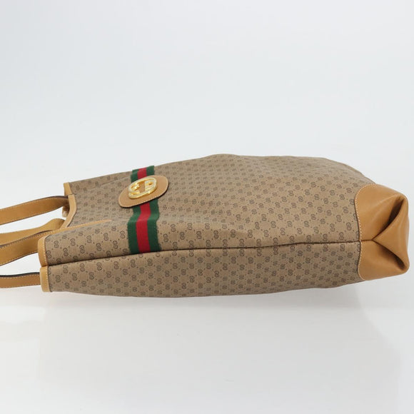 GUCCI Micro GG Supreme Web Sherry Line Bag PVC Beige 002 904 0131 Auth 175744