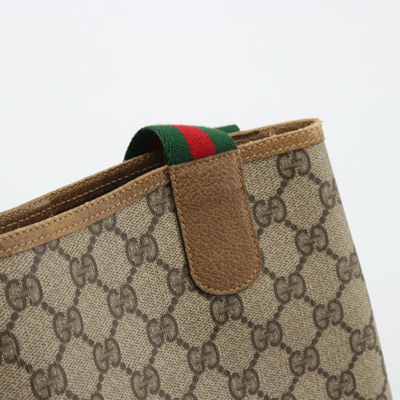 GUCCI GG Supreme Web Sherry Line Bag PVC Beige Red Green 89 02 003 Auth 175745