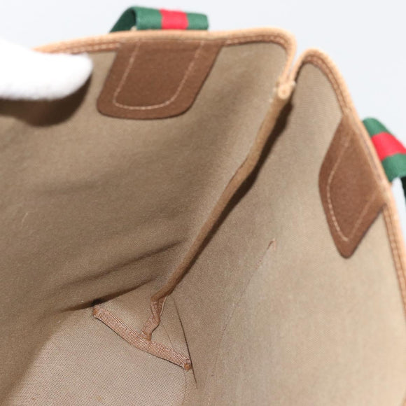 GUCCI GG Supreme Web Sherry Line Bag PVC Beige Red Green 89 02 003 Auth 175745