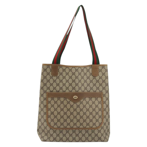 GUCCI GG Supreme Web Sherry Line Bag PVC Beige Red Green 89 02 003 Auth 175745