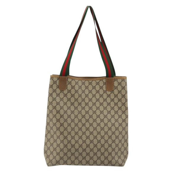 GUCCI GG Supreme Web Sherry Line Bag PVC Beige Red Green 89 02 003 Auth 175745
