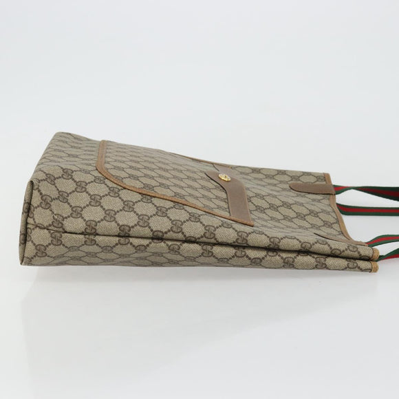 GUCCI GG Supreme Web Sherry Line Bag PVC Beige Red Green 89 02 003 Auth 175745
