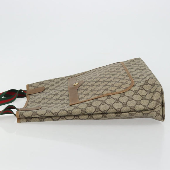 GUCCI GG Supreme Web Sherry Line Bag PVC Beige Red Green 89 02 003 Auth 175745