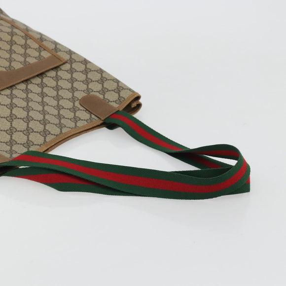 GUCCI GG Supreme Web Sherry Line Bag PVC Beige Red Green 89 02 003 Auth 175745