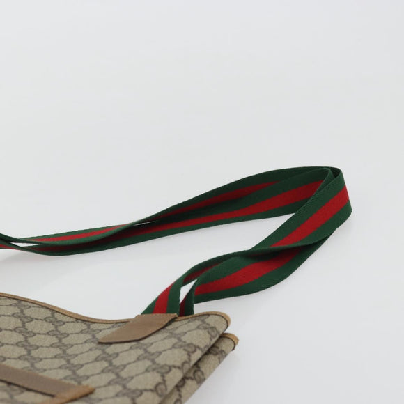 GUCCI GG Supreme Web Sherry Line Bag PVC Beige Red Green 89 02 003 Auth 175745
