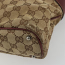 GUCCI GG Canvas Tote Bag Beige Silver 113016 Auth 175746-10