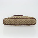 GUCCI GG Canvas Tote Bag Beige Silver 113016 Auth 175746-9