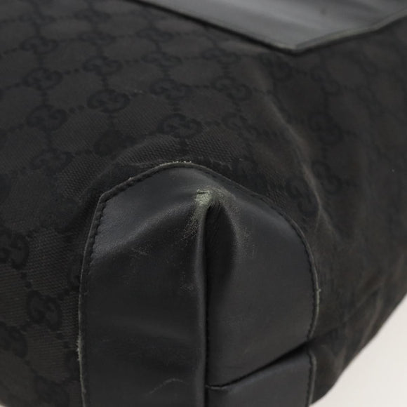 GUCCI GG Canvas Tote Bag Black Silver 28892 Auth 175748