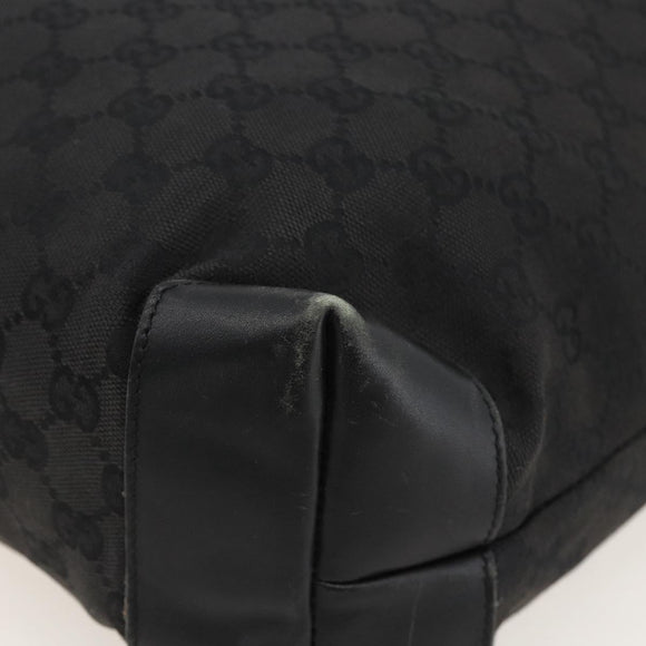 GUCCI GG Canvas Tote Bag Black Silver 28892 Auth 175748