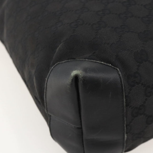 GUCCI GG Canvas Tote Bag Black Silver 28892 Auth 175748