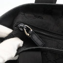 GUCCI GG Canvas Tote Bag Black Silver 28892 Auth 175748-15