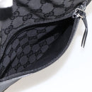 GUCCI GG Canvas Tote Bag Black Silver 28892 Auth 175748-22