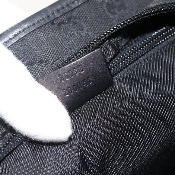 GUCCI GG Canvas Tote Bag Black Silver 28892 Auth 175748