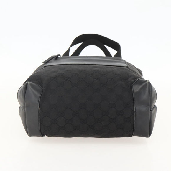 GUCCI GG Canvas Tote Bag Black Silver 28892 Auth 175748
