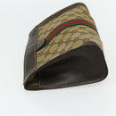 GUCCI GG Supreme Web Sherry Line Bag Leather PVC 3 Set Beige Brown Auth 175753-16