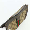 GUCCI GG Supreme Web Sherry Line Bag Leather PVC 3 Set Beige Brown Auth 175753-17