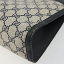 GUCCI GG Supreme Sherry Line Clutch Bag PVC Navy 89 01 033 Auth 175774-15