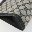 GUCCI GG Supreme Sherry Line Clutch Bag PVC Navy 89 01 033 Auth 175774-16