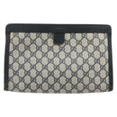 GUCCI GG Supreme Sherry Line Clutch Bag PVC Navy 89 01 033 Auth 175774-2
