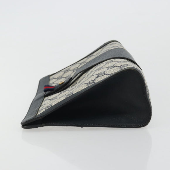 GUCCI GG Supreme Sherry Line Clutch Bag PVC Navy 89 01 033 Auth 175774