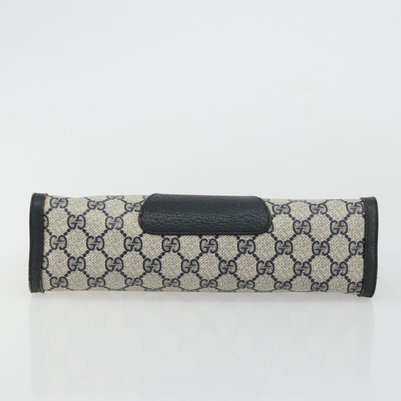 GUCCI GG Supreme Sherry Line Clutch Bag PVC Navy 89 01 033 Auth 175774