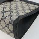 GUCCI GG Supreme Sherry Line Clutch Bag PVC Navy 89 01 033 Auth 175774-7
